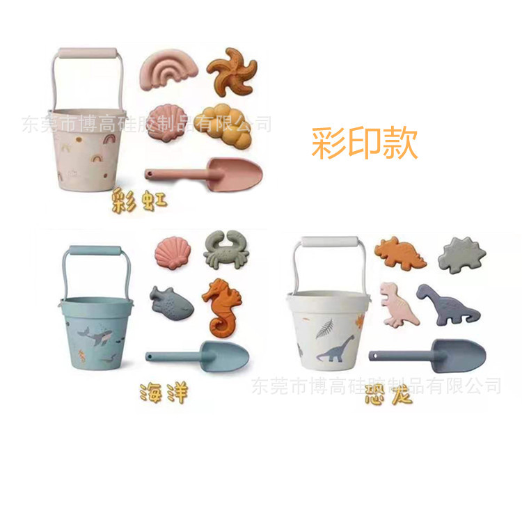 Juego de herramientas de silicona para niños para jugar en la arena, pala para la playa, molde de arena con modelo de animales de nieve, juguetes de playa