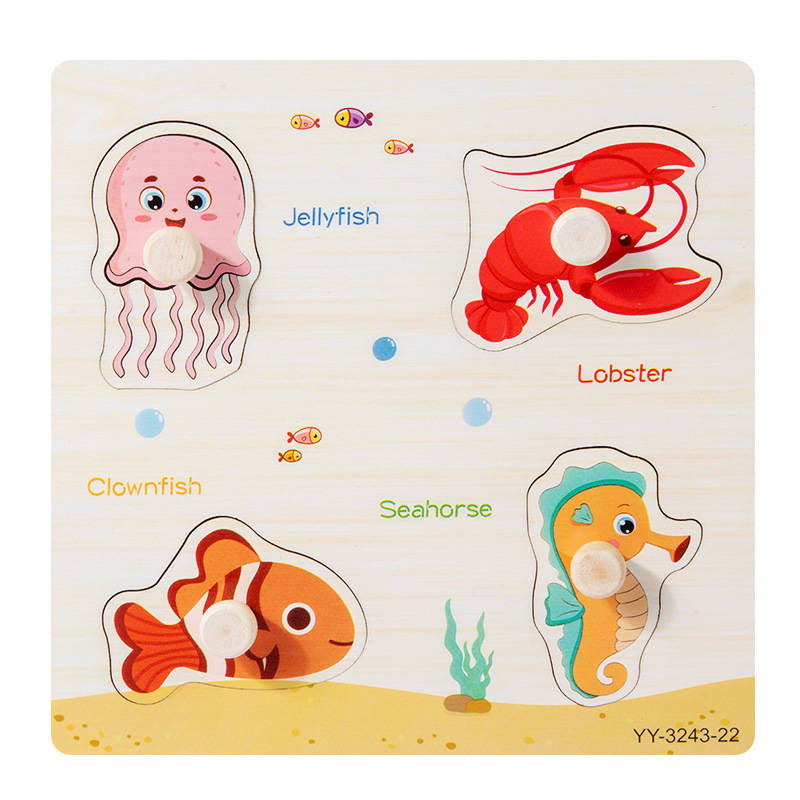 Bebé rompecabezas juego panel Montessori educación temprana mano tablero rompecabezas animal tráfico construcción bloques Niño 1-2 años viejo juguete