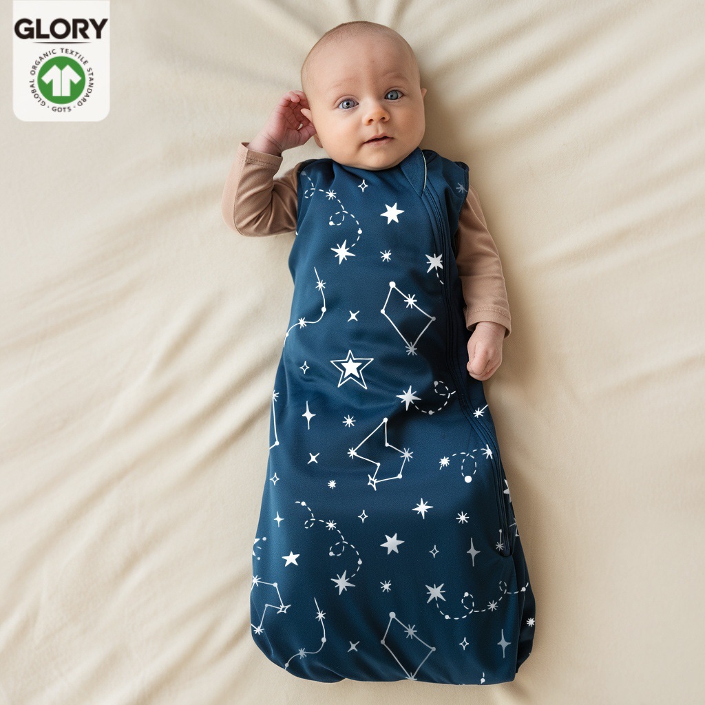 Gots Manufacturer Cross-Border New Bamboo Fiber Printed Zipper Sleeping Bag Baby Sleeping Bag Spring Autumn Summer Tog 0.5 Customized
