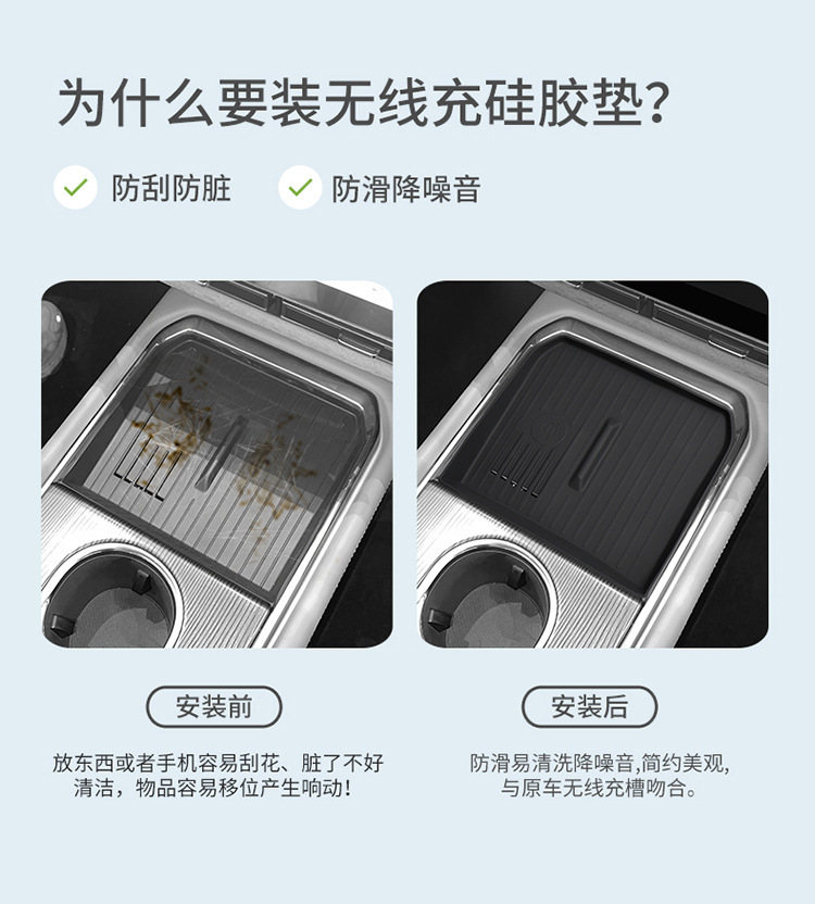 Suitable for Mazda Ez6 Silicone Wireless Charging Pad, Central Control Protection Anti-Slip Mat, Interior Accessories Modification Parts