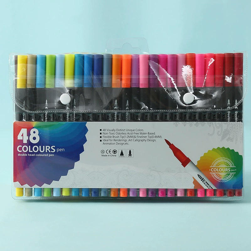 Двусторонние акварельные маркеры 120 цветов смываемые