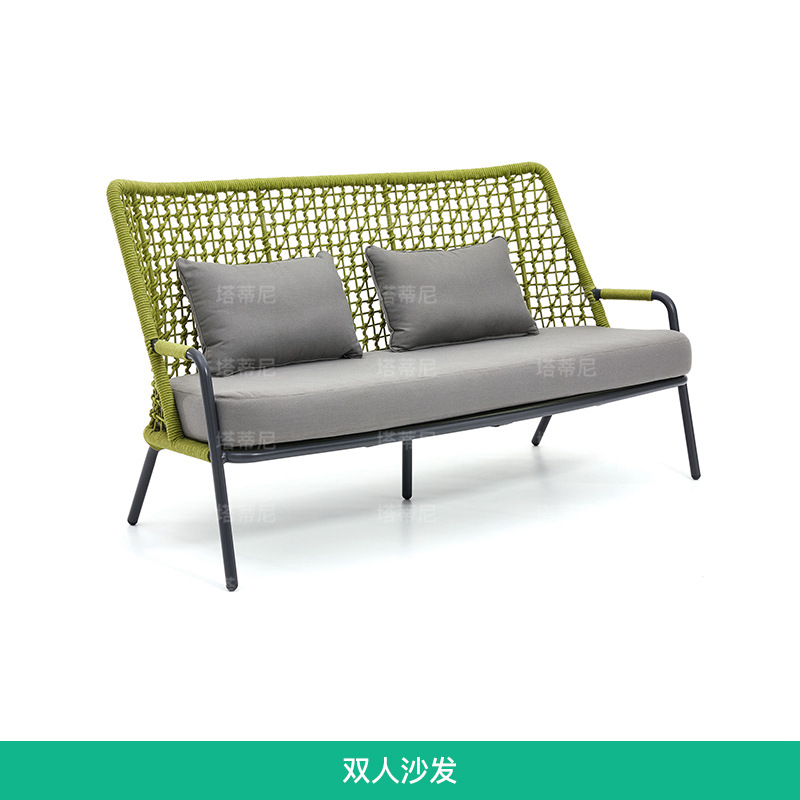 Sofá de exterior tejido con cuerda, silla de ocio creativa de diseño para patio y jardín, sofá impermeable y resistente al sol para terraza de villa. image 12