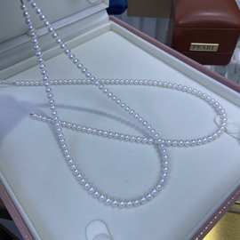 诸暨山下湖4-5mm淡水珍珠小米链正圆无暇强光人气爆款 银调节尾链