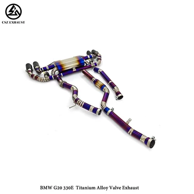 Suitable for BMW G20 320E 330E hybrid titanium valve-type silencer rear exhaust pipe
