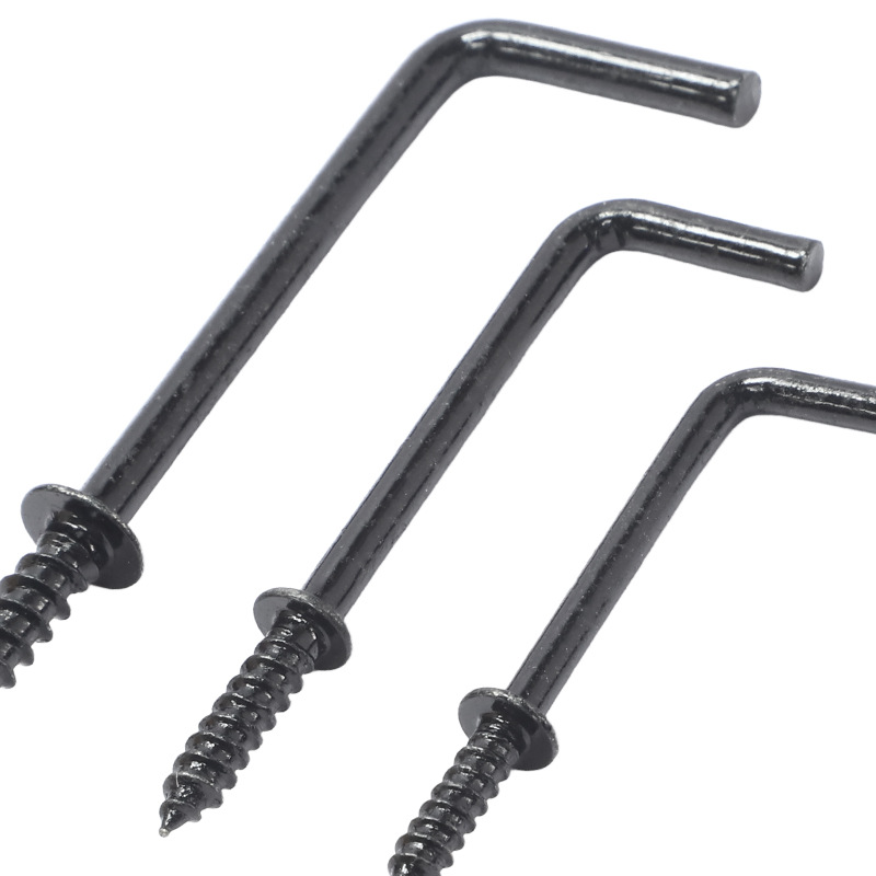 Copper plated L-shaped rectangular hook, seven character hook, self tapping screw hook, 1/2 inch 5/8