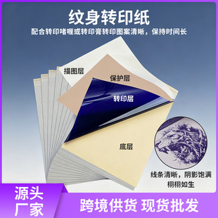 Rongtian Domestic Tattoo Transfer Paper Four-Pack A4 Thermal Transfer Paper Hand-Drawn Machine Dual-Use Tattoo Tracing Paper Cross-Border