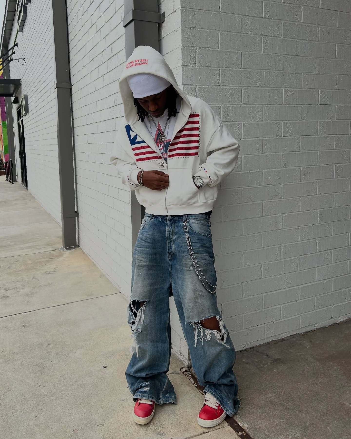 Herrenbekleidung, modisches Unisex-Kapuzensweatshirt mit 3D-Buchstabenprint – Streetwear-Mode für Damen und Herren (Weiß/Schwarz, S–4XL)_voghion.com