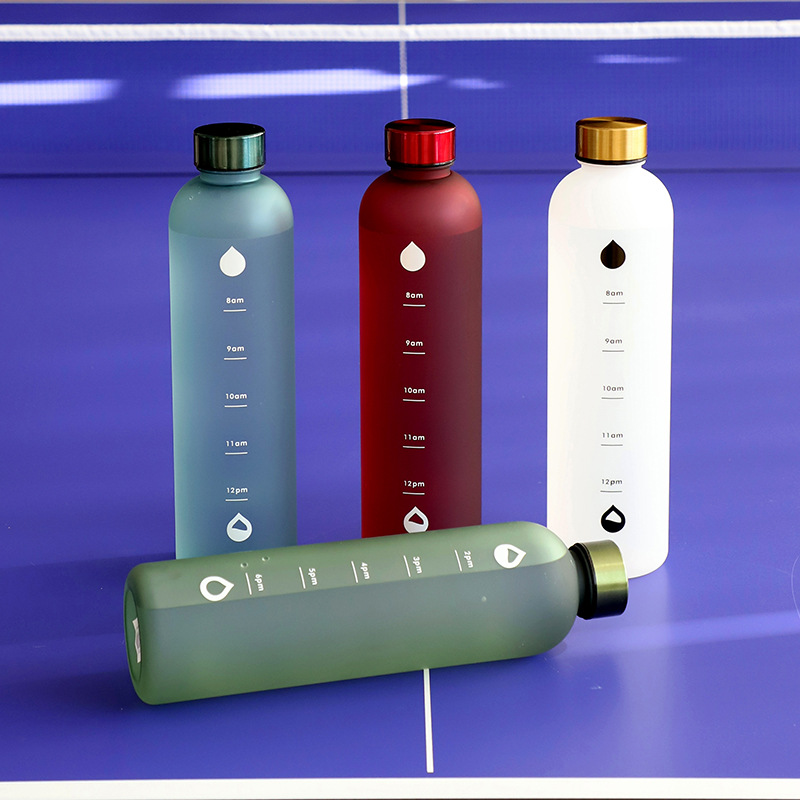 Taza de agua esmerizada simple de color sólido cubierta de acero inoxidable de gran capacidad taza espacial portátil de acondicionamiento físico hervidor de agua deportiva