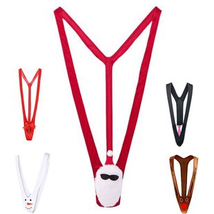 Men's sexy underwear one-piece printing V-belt men's Christmas sexy underwear manufacturers wholesale on behalf of hair