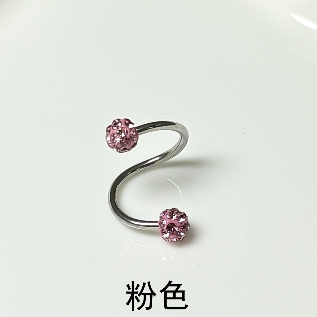 Flash Mud Ball S-Ring Lip Ring S-Shaped Ear Bone Ring Super Flash S-Hoop Lip Nail Small Sweet Cool Hot Girl Piercing Jewelry Wholesale detail image 8