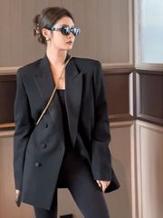 黑色气质休闲西装外套女秋季2025新款小个子收腰感炸街小西服