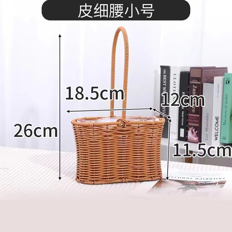 Cestas de flores de huevos de vid de plástico tejidos, flores de luna, flores de mano tejidas, ramo de flores para regalar a una amiga, cesta de flores de mano