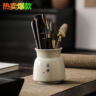 Tea Ceremony Six Gentlemen Set Kung Fu Tea Set Accessories Complete Tea Table Tea Making Tools Black Sandalwood Tea Knife Clip Pen Tea Tube