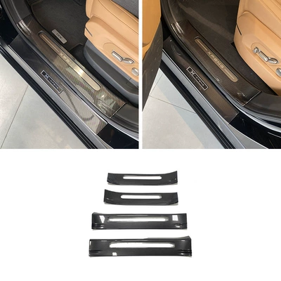 Suitable for 26 Models of Xpeng Gx Threshold Strips, Modified Welcome Pedals, Trunk Rear Guard Plate, Tailgate Protective Trim Strip Stickers (Dekorativ pedal başlıqları) - hollow-model-4-pieces-of-inner-sill-abs-carbon-fiber-texture-applicable-to-2026-xpeng-gx