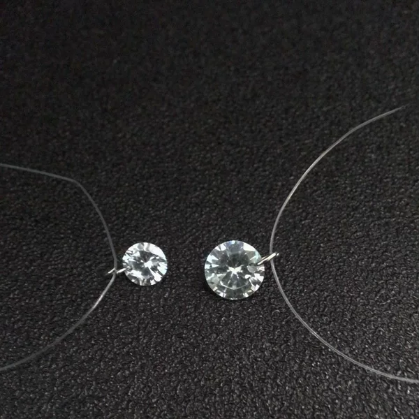 Aliexpress Popular Jewelry Mermaid Tears Transparent Invisible Fishing Line Clavicle Chain Necklace for Women European and American Zircon Pendant