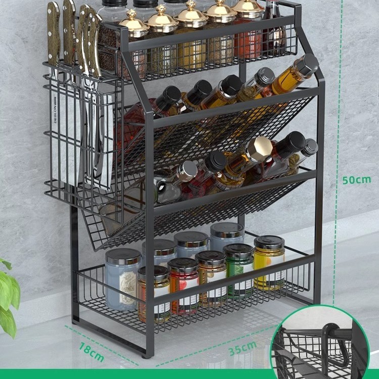 キッチン棚調味料調味料調味料瓶棚用品家庭用大全神器調味料箱箸収納かご|undefined