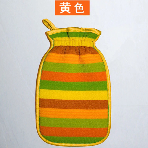 New Striped Rainbow Colored Coarse Sand Bath Towel Elastic Mouth Bath Gloves Powerful Descaling Bath Gloves Bath Wipe