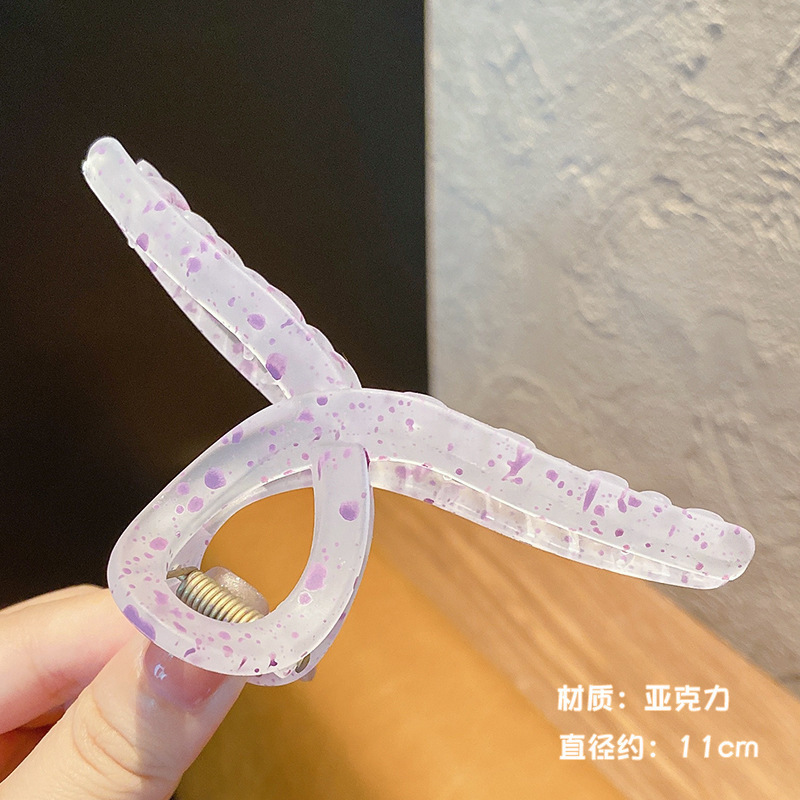 韩式大号鲨鱼夹夏季新款女发饰奶咖色后脑勺发卡抓夹批发|undefined