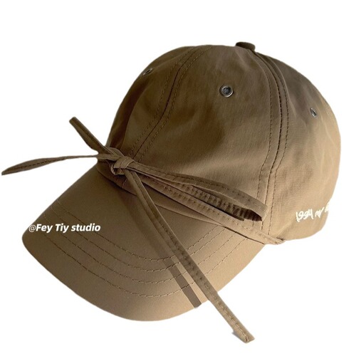 New bow baseball cap for women in spring and summer quick-drying fabric Korean peaked cap for women casual and versatile to show face and trendy