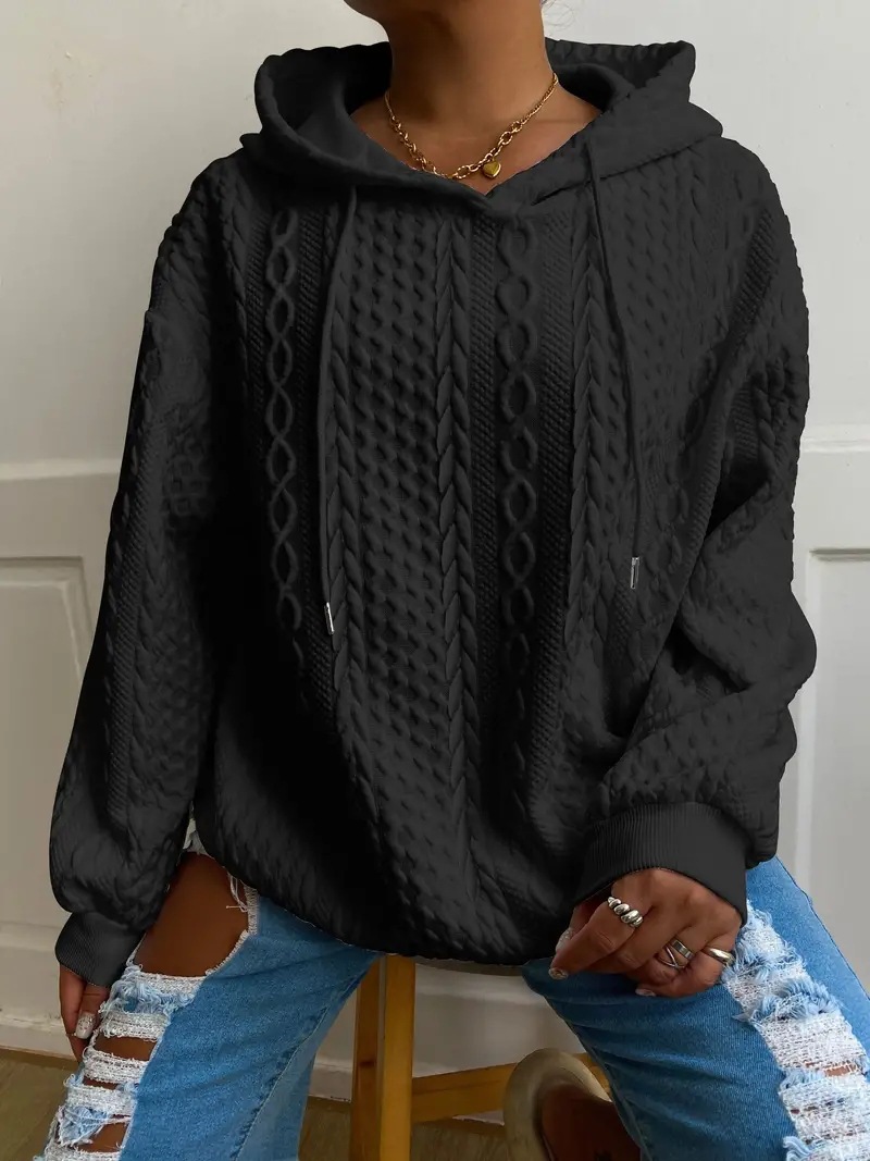 630g Weight Long Sleeve Sleeve Length Pullovers Placket Type Regular Sleeve Sleeve Type Spandex, Polyester Fabric Type Long Top Length Hoodie Tops Type Holiday, Daily Occasion Hooded Neckline Regular Fit Fit Type Solid Color Pattern Spring, Autumn Season Women's Gender Pocket Design Casual, Streetwear Style Women's Hoodies Long Sleeve Pocket Casual Streetwear Solid Color 5