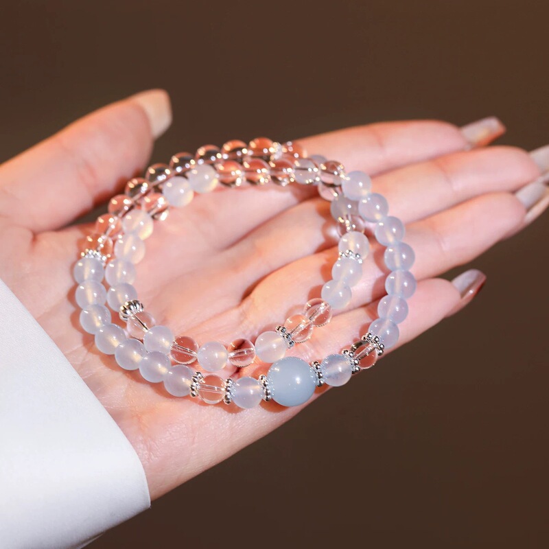 Sea Blue Fresh Bracelet for Women, Light Luxury Niche Exquisite Stackable Bracelet, 2026 New Model with a High-End Feel