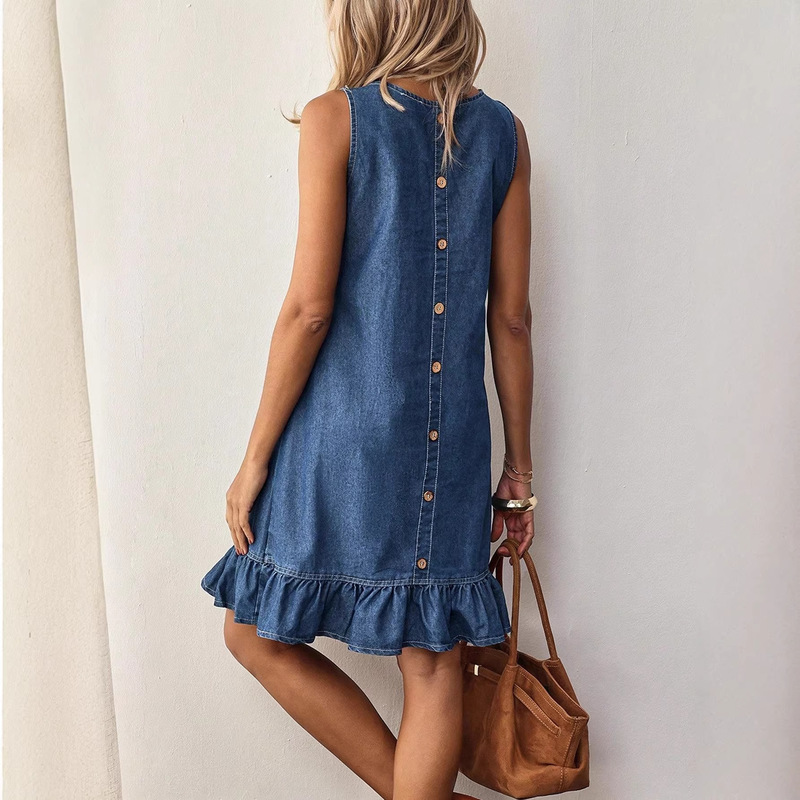 European and American Cross-Border Women's Clothing Aliexpress Amazon Wish Independent Website New Denim Dress Factory Direct Sales European and American Cross-Border Women's Clothing Aliexpress Amazon Wish Independent Website New Denim Dress Factory Direct Sales