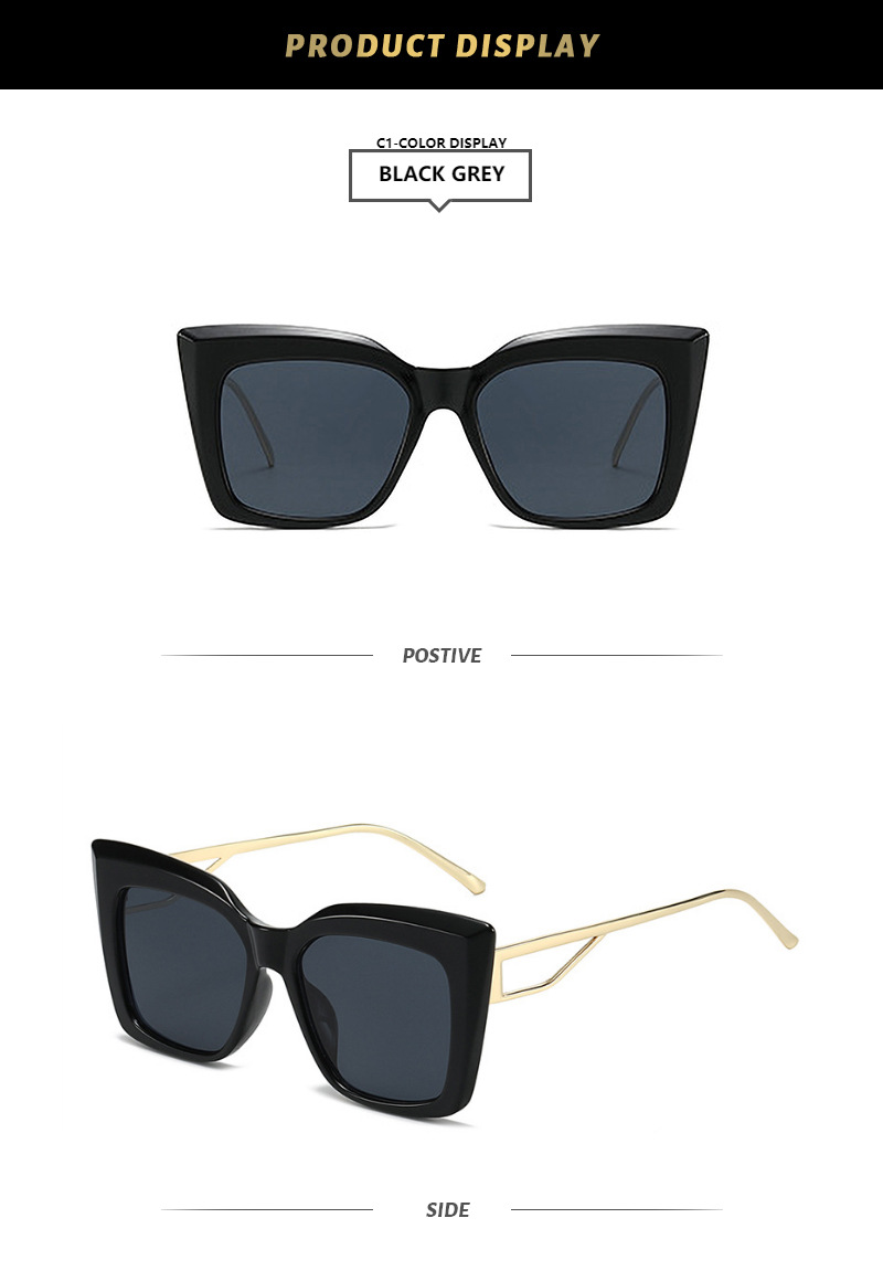 Solid Color, Leopard Pattern Unisex Gender Fashion Solid Color Leopard PC UV400 Protection Cat Eye Full Frame Women's Sunglasses