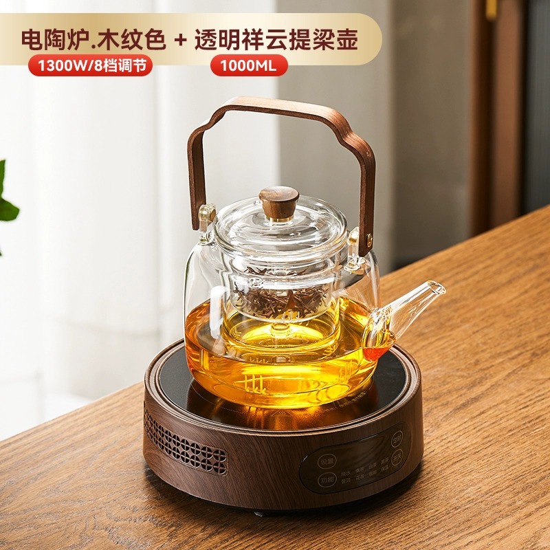 Tetera de Vidrio con Asa de Vidrio de Borosilicato Resistente al Calor para Té image 11