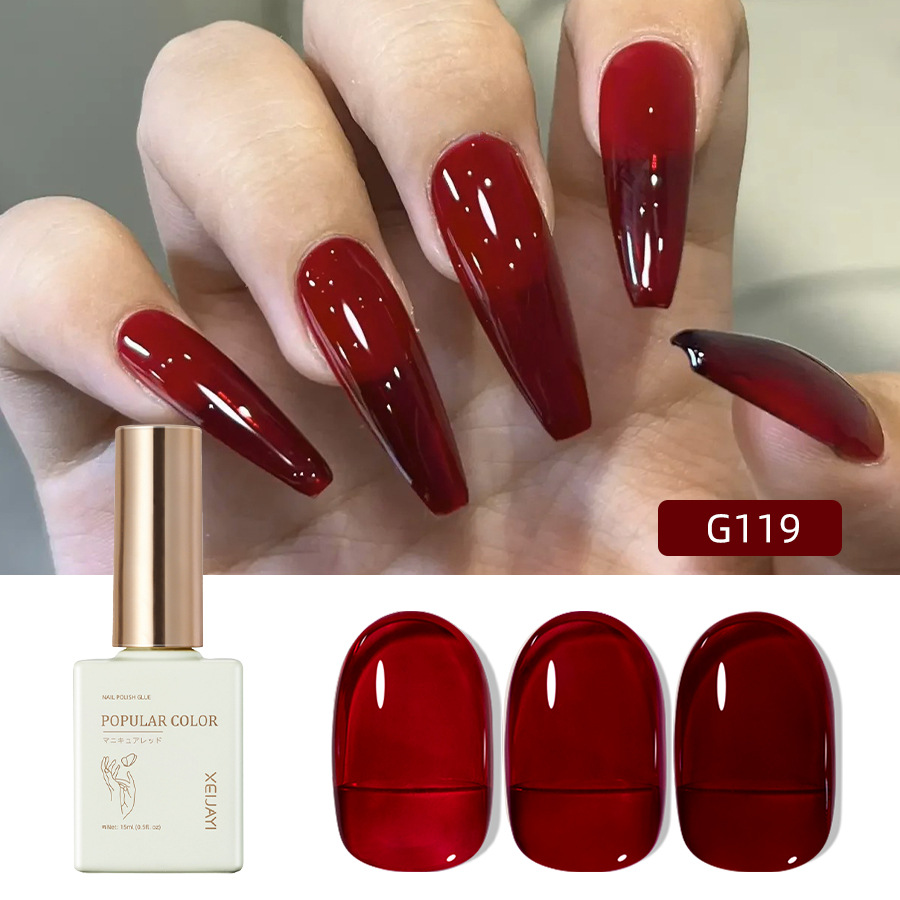 Solid color new white nail polish gel naked through nail shop special high nail polish lasting firm factory wholesale