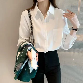 白色衬衫女工作服职业女装上衣女工装春夏新款衬衣女长袖正装衬衫