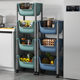 Plastic Shelf Household Kitchen Storage Rack Multi-layer Shelf with Roller Floor Bathroom Multi-scene Multi-function Storage