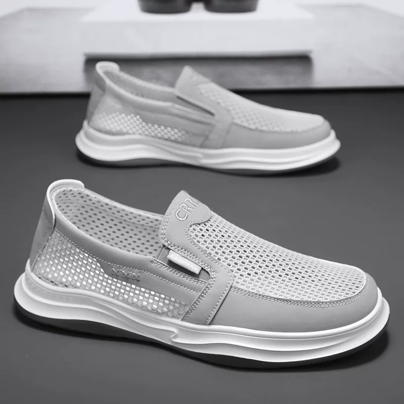 Summer breathable slip-ons, sports casual footwear for leisure, sports shoes, walking shoes, for middle age, soft sole