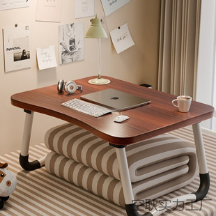 Simple Foldable Bed Table Study Desk Laptop Table Lazy Bedroom Bay Window Table Pit Table