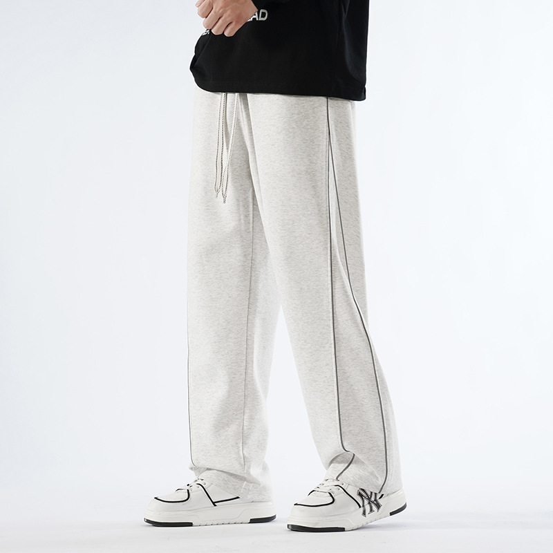 Machete Pants Men's plus size Autumn and Winter fleece-lined Fashion Brand Fat Men's Straight Pants Fat Pants Plus-sized Loose Wide-leg Pants for Teenagers