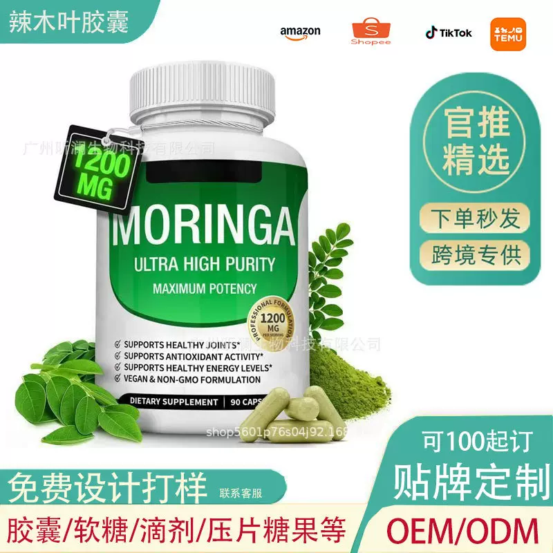 跨境外贸热销 辣木叶胶囊Moringa Capsules辣木籽膳食补充