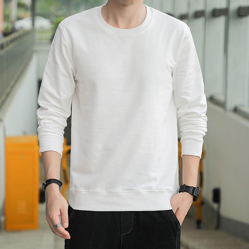 Korean style trendy cotton long-sleeved t-shirt/sweatshirt for men, spring and autumn 2023, casual and loose fit, inner layer T-shirt/base shirt