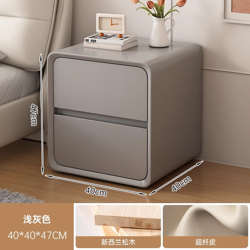 Mesa de cabezal de cama simple y moderna de madera maciza casera de dormitorio armario de almacenamiento de cama lujoso de alta calidad 2024 nuevo estante de almacenamiento