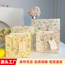 ins风手绘卡通猫咪狗狗可爱礼品袋纸袋子高颜值服装店手提袋大号