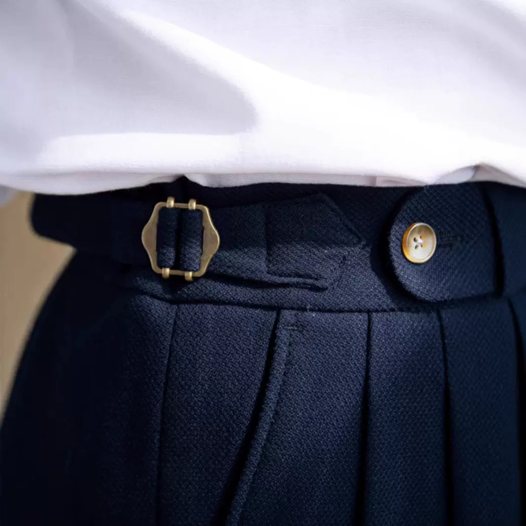 英伦男士商务休闲裤高级感复古修身九分裤设计感小众韩版潮流西裤