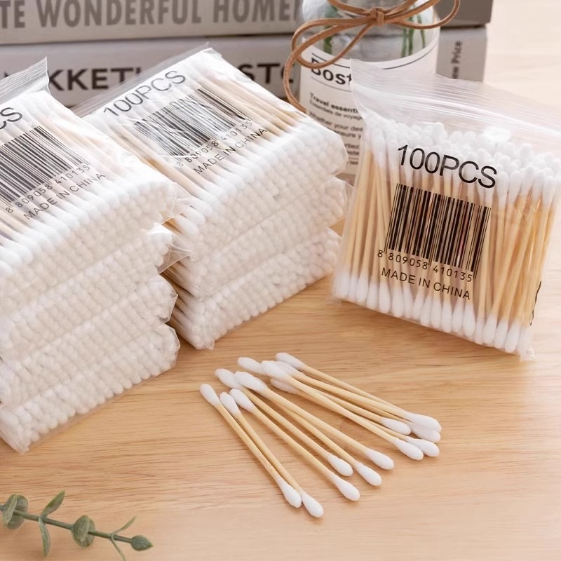 Disposable double-sided cotton swabs for home use