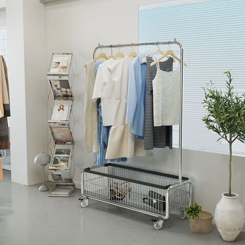 Clothes rack bedroom floor-standing clothes hanger Internet celebrity light luxury high-end household coat rack overnight clothes storage rack