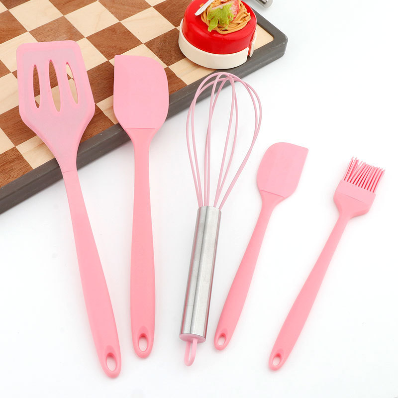 5 piezas de herramientas de cocina, raspadora, cepillo de aceite, batidor de huevos, pala de fugas, pastel, cocina, conjunto de 5 piezas image 5