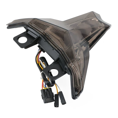 Suitable for Kawasaki Zx6R Ninja400 Modified Short Tail Rear Wing License Plate Holder Brake Tail Light with Turn Signal (Tail light) - n406-tail-light-smoke-gray