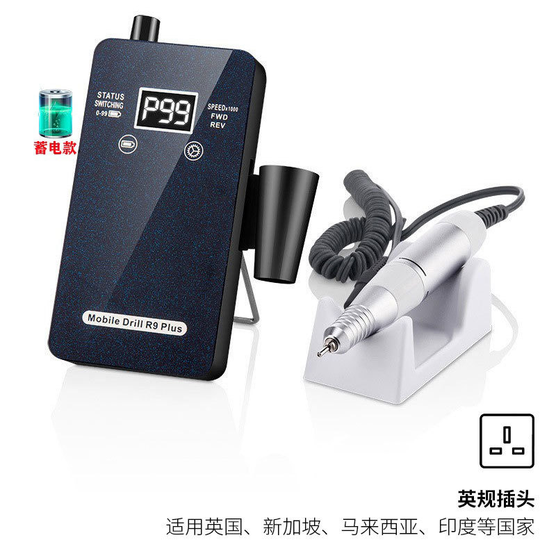 Amoladora de uñas transfronteriza Amoladora de uñas de almacenamiento eléctrico Amoladora de uñas de bajo ruido 30000rpm Despojadora de uñas profesional