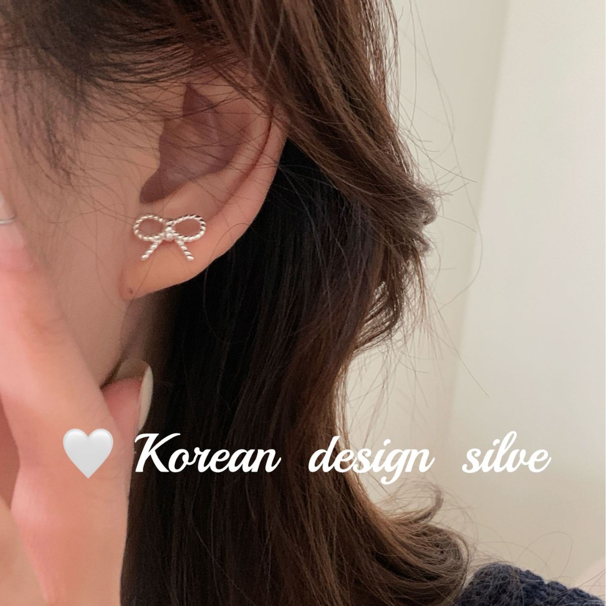 韓版日系簡約ins風設計飾品 S925純銀小巧麻花蝴蝶結耳釘百搭精緻