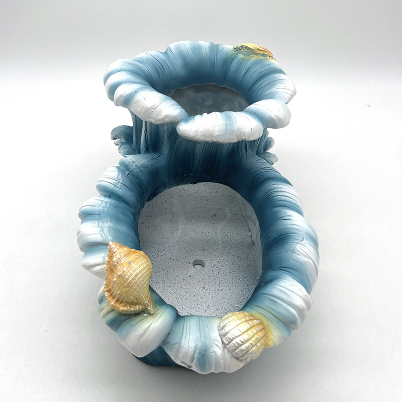 New Creative Succulent Flower Pots Shanghedao Home Gardening Wave Double-Layer Garden Succulent Platter Flower Pots 4