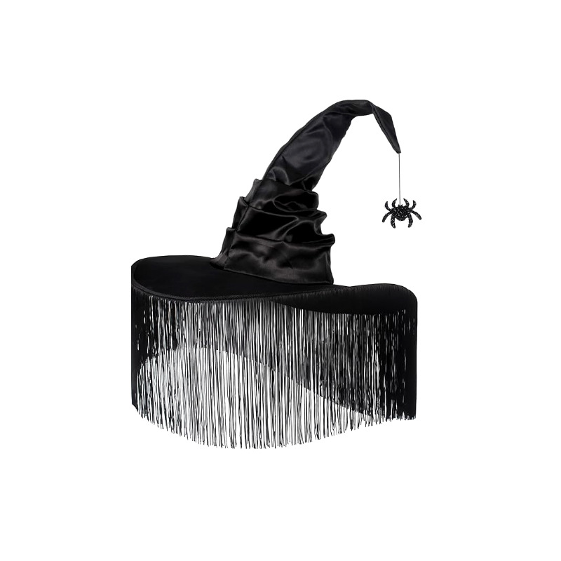 Cross-border nuevo Halloween plegado sombrero de bruja sombrero de bruja fiesta fiesta vestido sombrero de bruja con bordas negras image 10