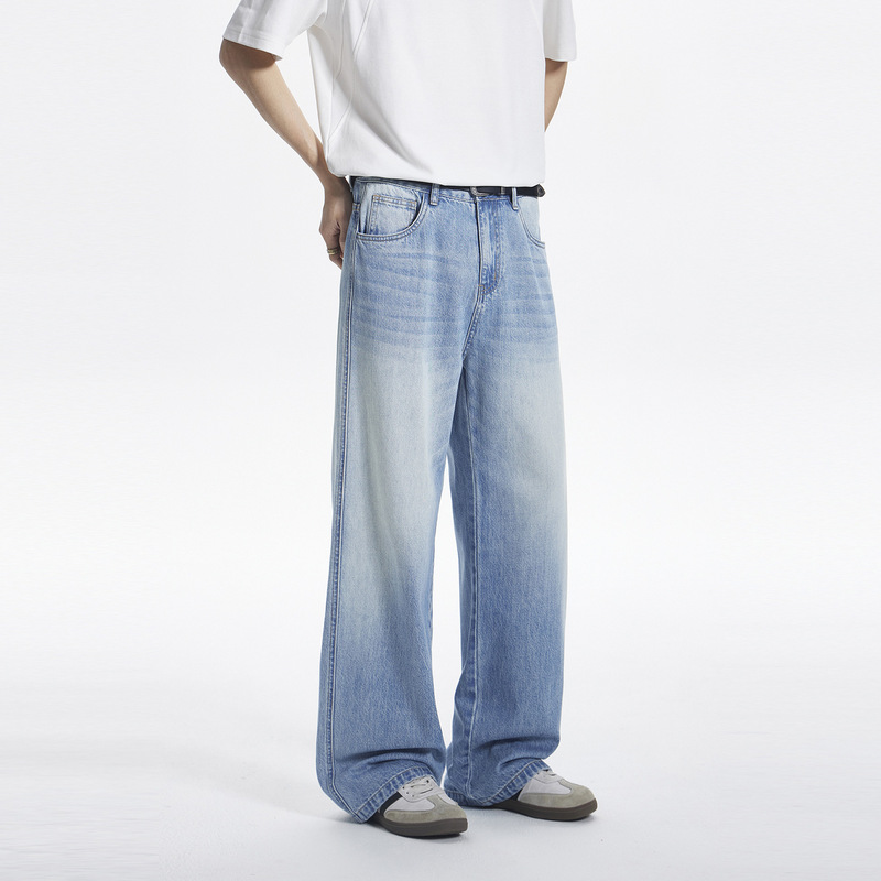 Cd Trendy American-Style Tencel Washed Denim Jeans Unisex Summer Loose Straight Slimming Casual A-Line Long Pants Cd Trendy American-Style Tencel Washed Denim Jeans Unisex Summer Loose Straight Slimming Casual A-Line Long Pants
