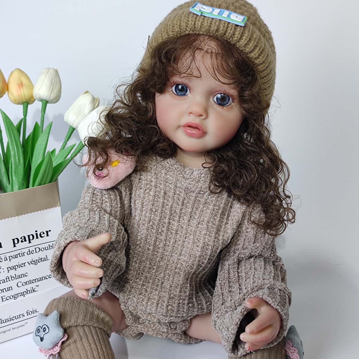 Muñeca Reborn de Simulación de Bebé de 55 cm de Vinilo y Silicona para Niños