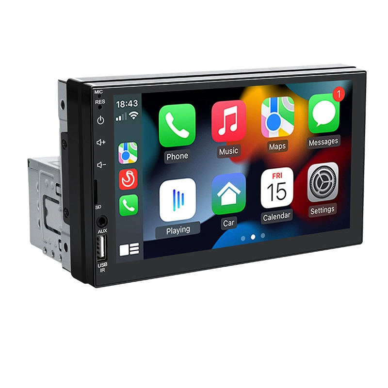 7-дюймовый автомобильный радиоплеер MP5 поддерживает CarPlay сенсорный экран Bluetooth интеграцию автомобиля и мобильного телефона, один DIN